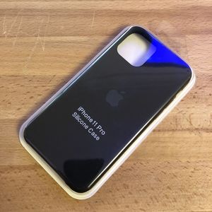Black apple case iphone 11 pro silicon case genuin
